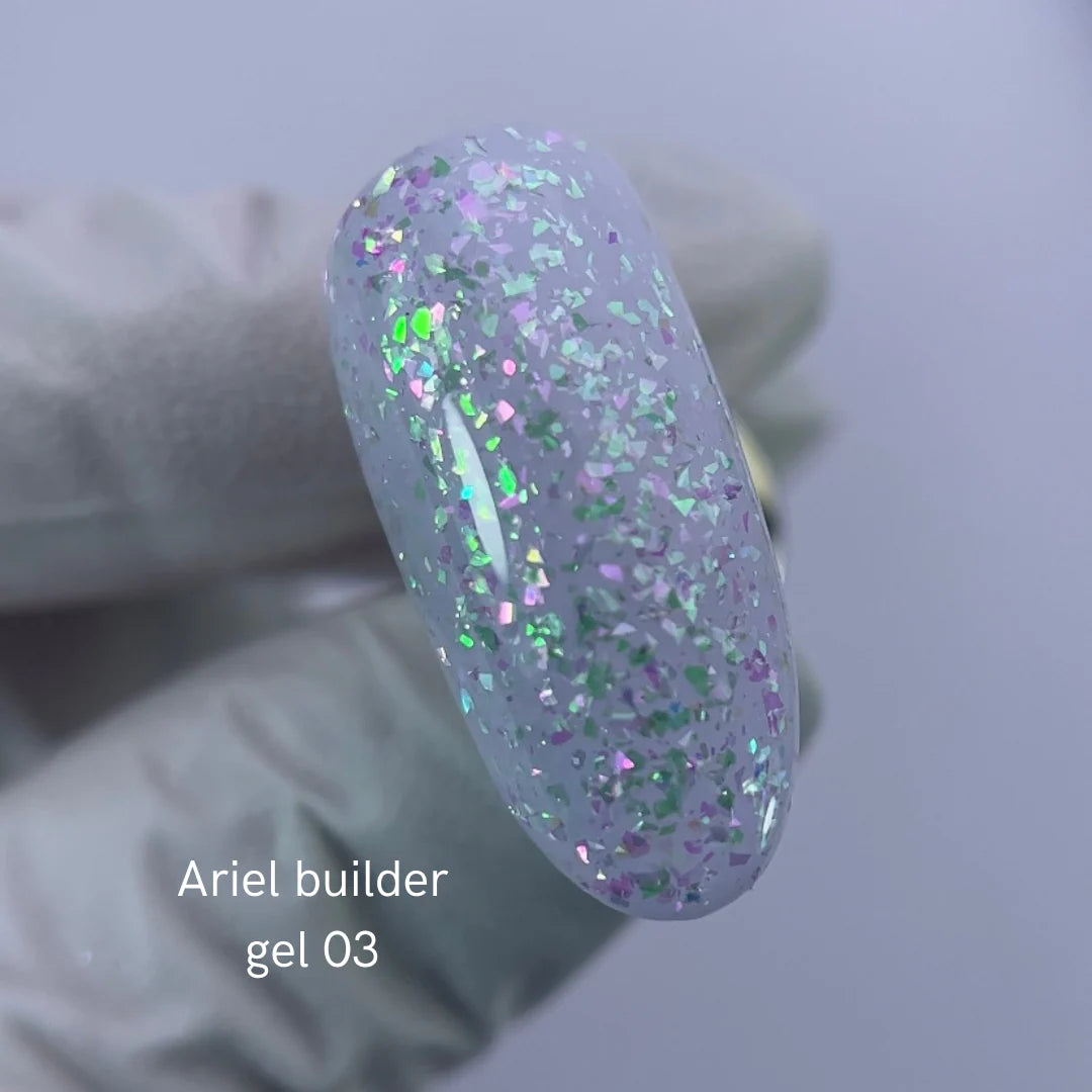 NAILSOFTHENIGHT Ariel gel 03 building gel with multi-colored yuki flakes for n