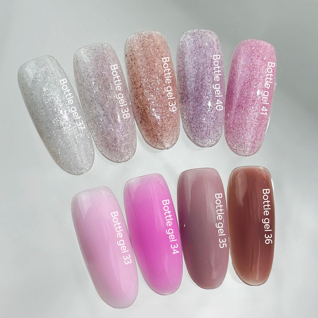 NAILSOFTHEDAY Bottle Gel 38 – ultraresistente melkroze gel met reflecterend effe