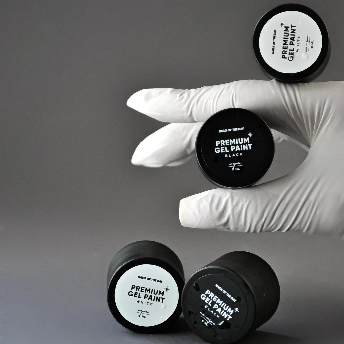 NAILSOFTHEDAY Premium gel paint white wipe — gel paint with a sticky layer, 5 ml